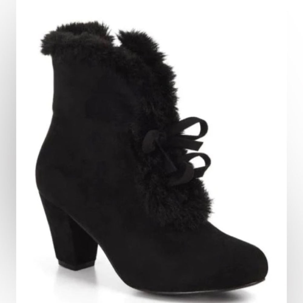 Lulu Hun x Collectif Tatiana Vintage Style Faux Fur Trimmed Boots